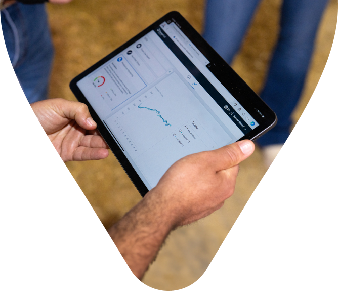 SenseHub Insights -tiedot näkyvät viljelijän tabletilla